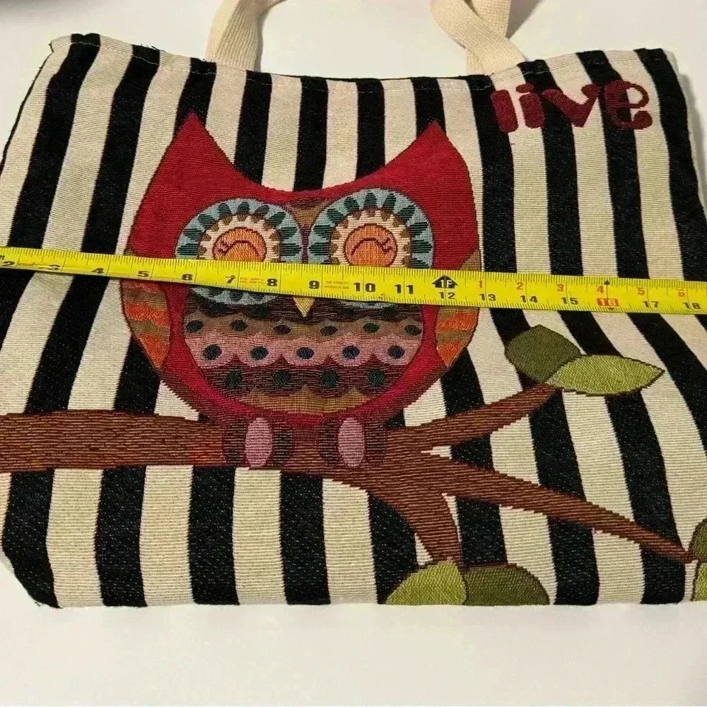 Large fabric owl tote